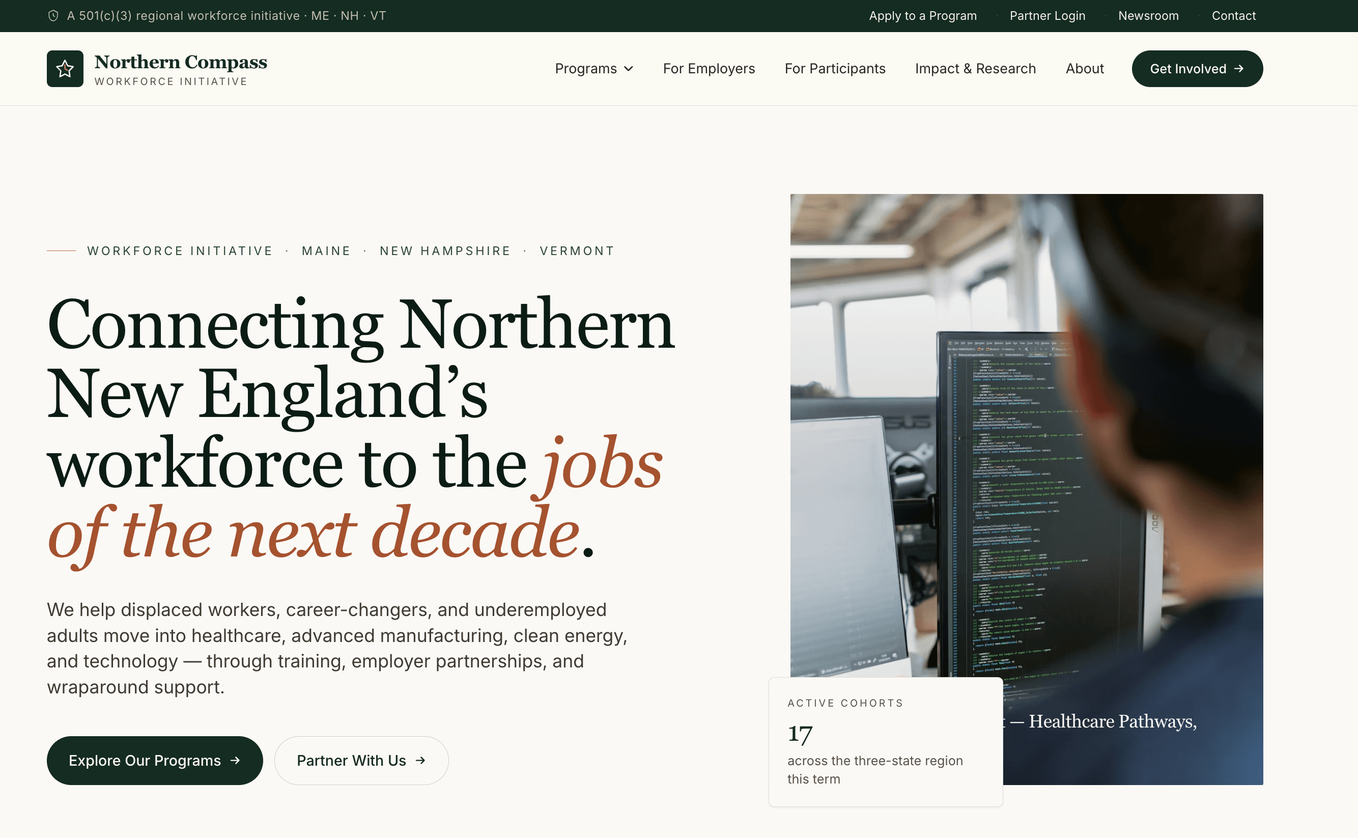 Northern Compass Workforce Initiative website
